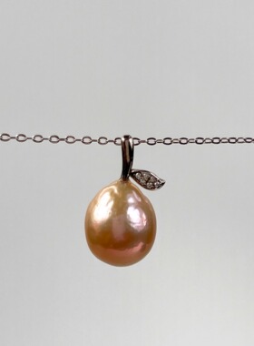 大点位炫彩镜面淡水巴洛克爱迪生珍珠水果瓜果吊坠S925纯银配