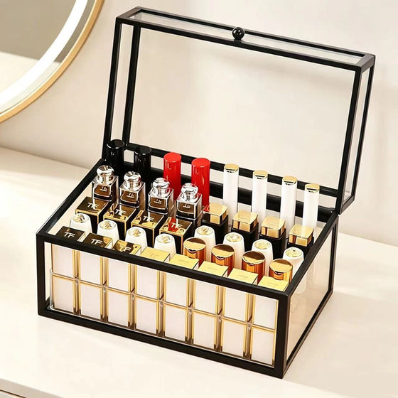 Internet celebrity glass lipstick dustproof storage box