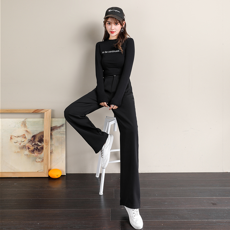 秋冬高腰垂感2020新款宽松阔腿裤 臻缔森服饰休闲裤