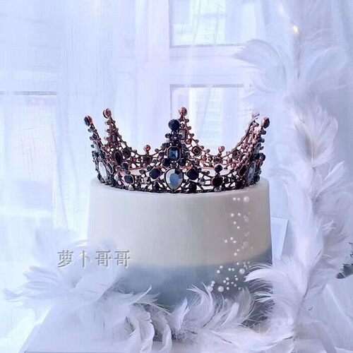 包邮皇冠蛋糕装饰女王皇冠儿童公主头饰网红摆件baby同款珍珠皇冠 - 图0