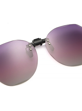 近视眼镜墨镜夹片女超轻型开车新款钻石切割镜片可上翻太阳镜圆形