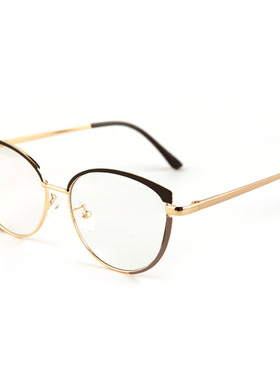 黑色猫眼墨镜大框金属椭圆框男女街拍智能变色太阳镜遮阳复古眼镜