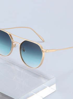 茶色墨镜金色框新款太阳镜欧美飞行员蛤蟆镜开车驾驶钓鱼眼镜潮流