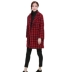 Cô v. Phụ nữ mùa thu và mùa đông mới houndstooth áo khoác len dài retro thanh lịch coat áo khoác lông dày - Áo khoác dài