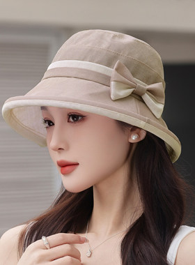 渔夫帽子女夏季大头围百搭防晒帽