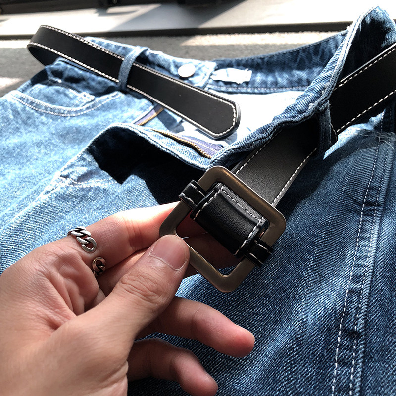 HUALUN自留款什么裤子都能搭的简约黑色懒人皮带时尚休闲腰带裤带,淘宝优惠券,粉丝福利购,淘宝优惠卷