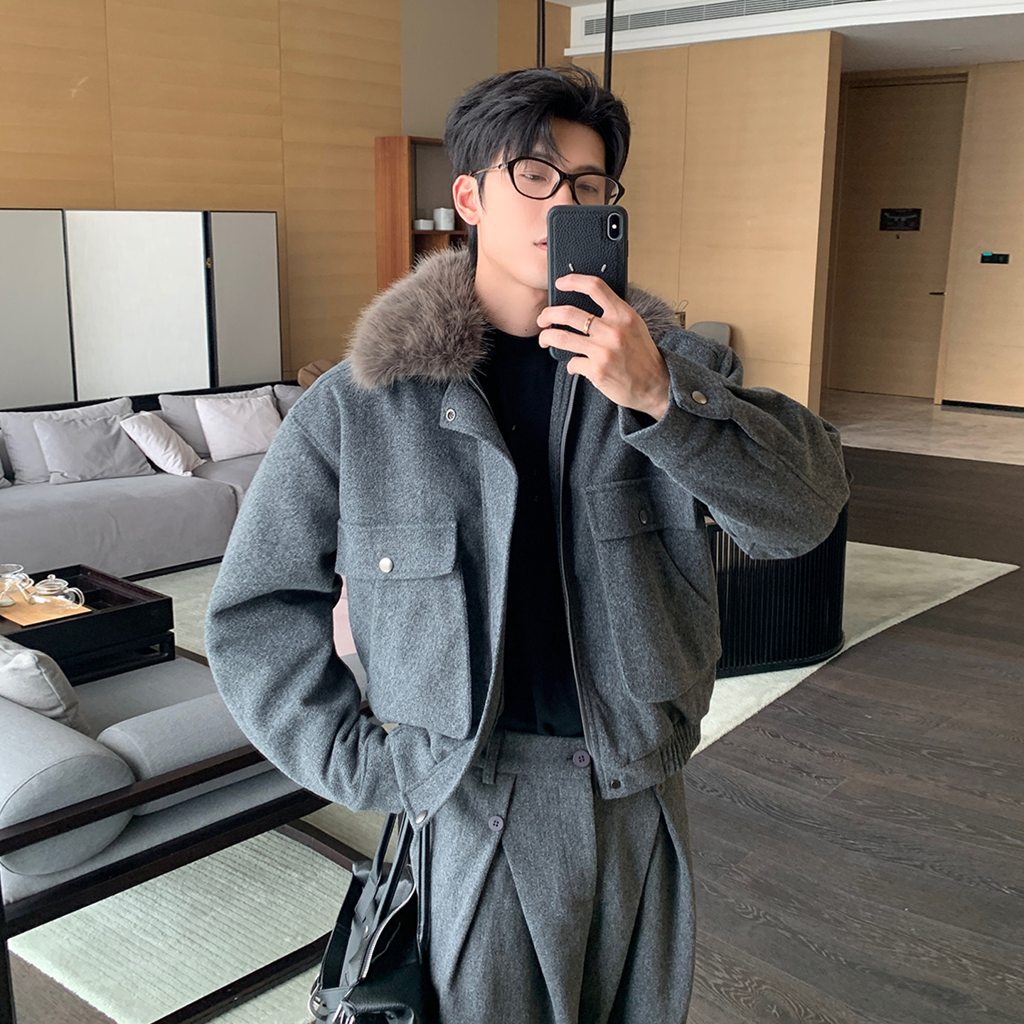 Hualun座山雕夹克棉服男款加厚上衣男生冬装外套男生保暖毛领棉衣,淘宝优惠券,粉丝福利购,淘宝优惠卷