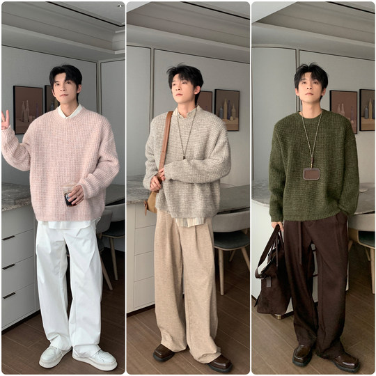 Hualun осенне-зимний вязаный свитер с круглым вырезом