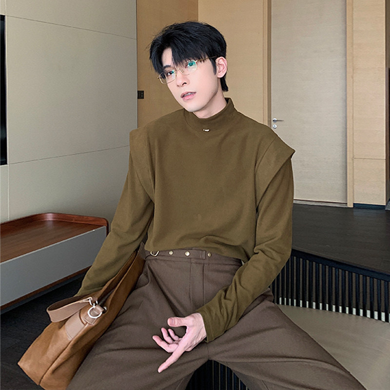 Hualun秋冬男士长袖t恤时尚内搭上衣男宽松半高领保暖德绒打底衫,淘宝优惠券,粉丝福利购,淘宝优惠卷