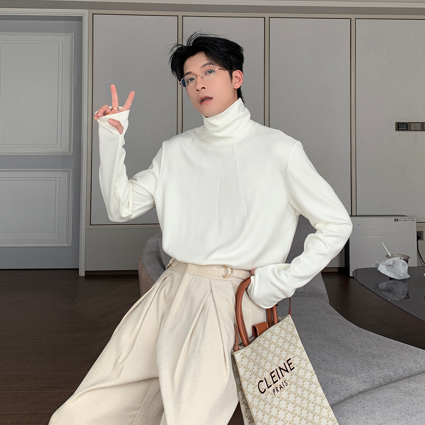 Hualun高领保暖打底衫男款长袖T恤内搭衣服男生cleanfit保暖上衣,淘宝优惠券,粉丝福利购,淘宝优惠卷