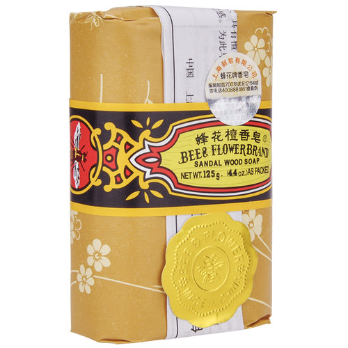 正品上海蜂花檀香皂125g*4块装 蜂花牌香皂肥皂洗澡洗头沐浴熏香 - 图3
