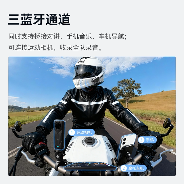 Reso Pilot Bluetooth Headphones Motorcycle Helmet Headphones RESO Bluetooth Headphones Full Helmet Built-in Noise Reduction LITE