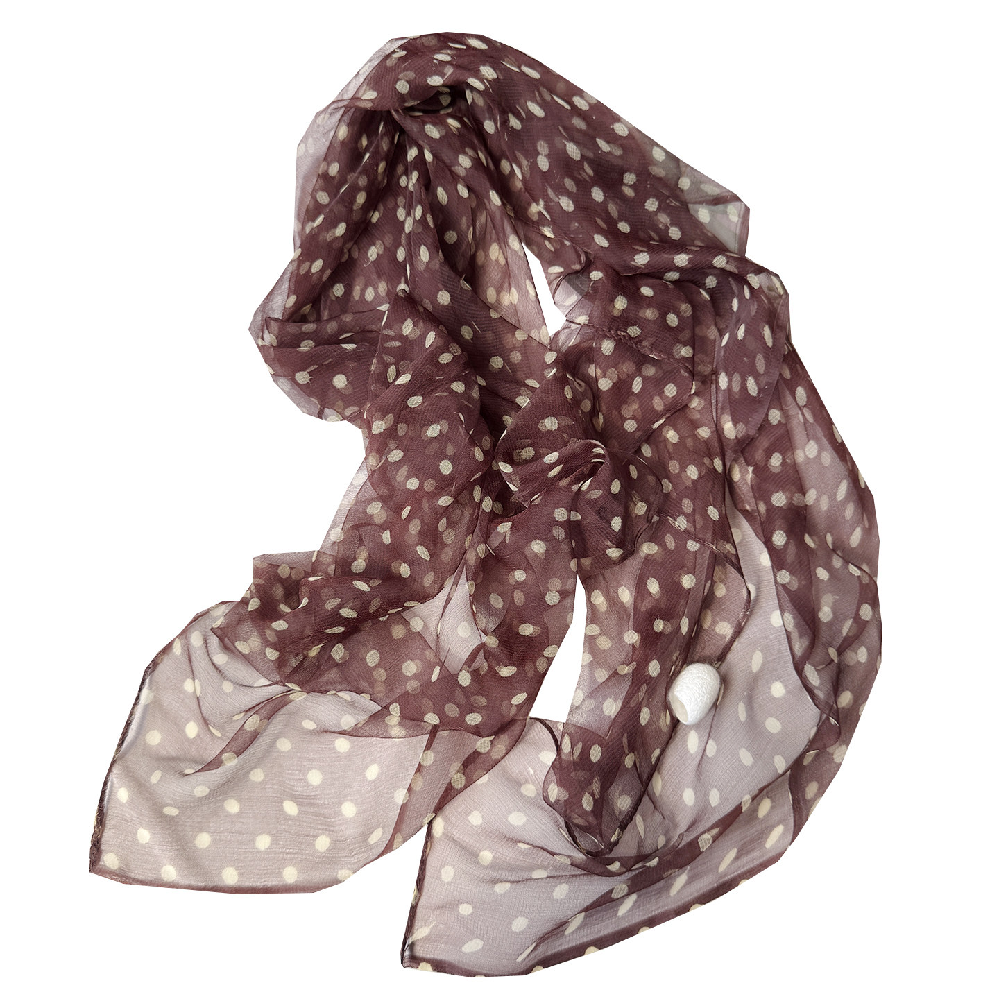 波点轻薄款真丝桑蚕丝护颈小丝巾东风纱洋气妈妈纱巾防晒小围巾女