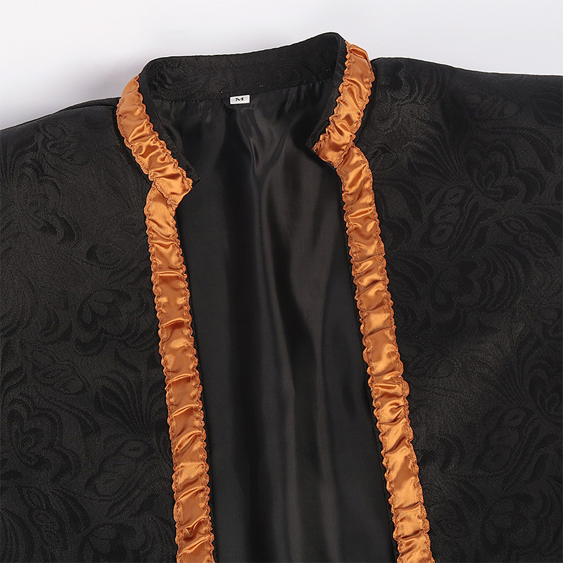 蒸汽朋克复古男士制服立领服装 欧美男士中长款舞台表演演出大衣 - 图1