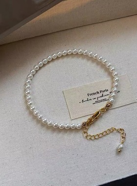 不褪色不过敏红书同款手链施家澳白极细米粒珍