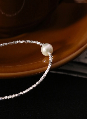 小红书同款S925银手链碎银子珍珠手链女礼物