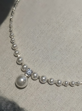 925银王妃贝珠珍珠碎银项链ins小众轻奢简约百搭设计闺蜜女友礼物