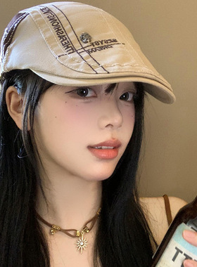 帽子复古前进帽男女士纯棉中老年人贝雷帽加绒加厚鸭舌帽秋冬保暖