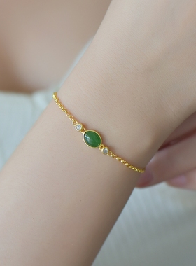 女款S925纯银宝石镶嵌托手链空托