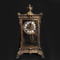 Eurostyle Western Precision Sculpture Foundry Bronze Four-min Bell Old Vintage Upper Chord Mechanical Clock Home Creative Living Room Pendulum Clock