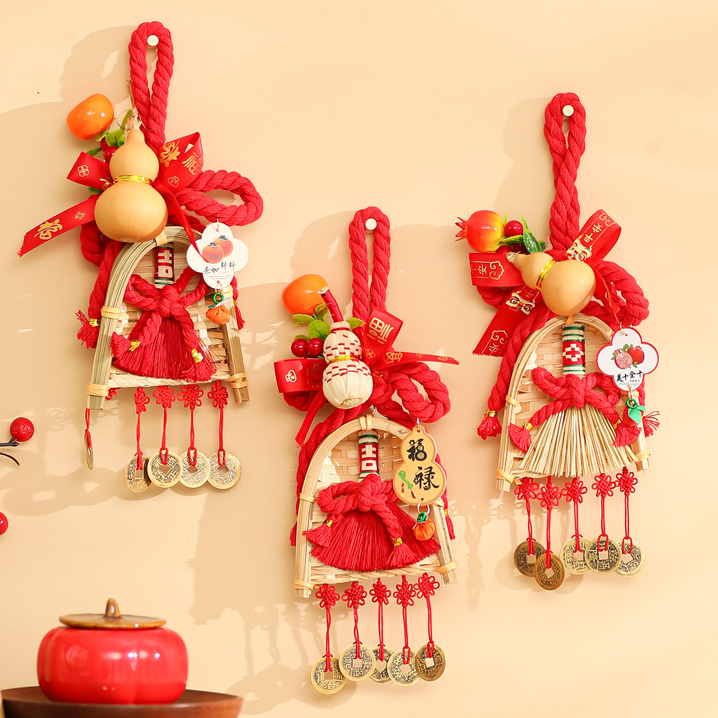 挂件2026新款中国结过年万字结挂饰入户门把手马年新年客厅装饰品,淘宝优惠券,粉丝福利购,淘宝优惠卷