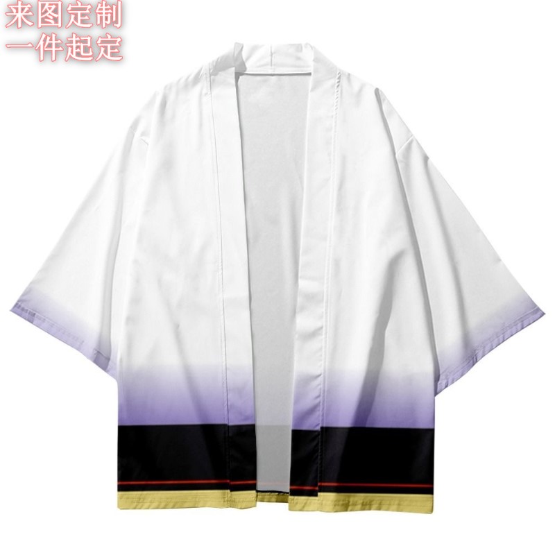 羽织外套定制披风定做班服印花复古厨师服技师工装剧本杀服装浴袍-图0