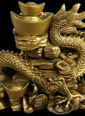 纯铜青龙镇宅生财动物手工摆件