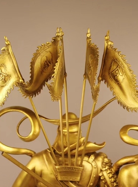 纯铜关公提刀托宝武财神武圣铜像