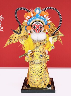 国粹京剧娃娃中国风小摆件家居装饰9寸戏曲花旦穆桂英小绢人手工