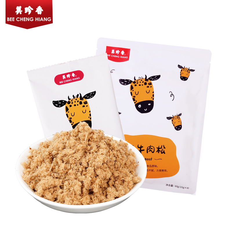 美珍香香酥牛肉松60g（15gx4）独立袋装美味营养健康零食 - 图2