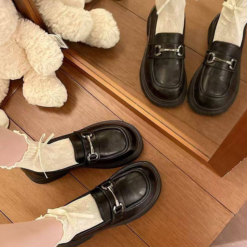 英伦风厚底小皮鞋黑色工作鞋一脚蹬单鞋2026新款春秋乐福鞋jk女鞋,淘宝优惠券,粉丝福利购,淘宝优惠卷