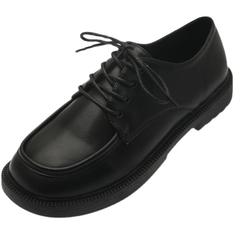 小皮鞋女2022新款英伦风森女圆头百搭单鞋平底系带软底jk上班女鞋,淘宝优惠券,粉丝福利购,淘宝优惠卷