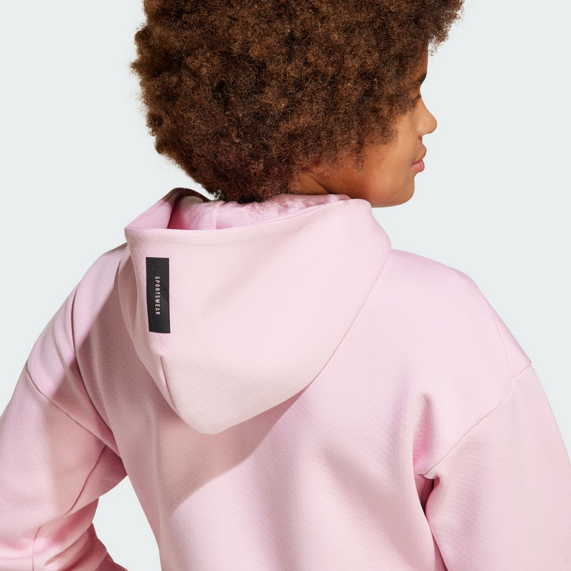 Adidas阿迪达斯女大童休闲舒适J Z.N.E.FZ针织连帽运动外套JC7576,淘宝优惠券,粉丝福利购,淘宝优惠卷