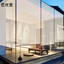 Roller shutter curtains Sub-soft partition Screen hanging curtain office scroll-type shading modern minimalist white pure colour linen