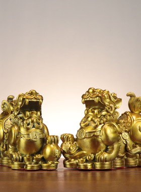 纯铜貔貅摆件一对招财镇宅客厅装饰品店铺家居办公室工艺品礼品