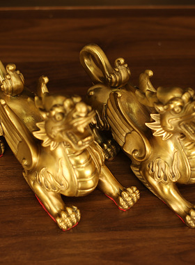 铜貔貅摆件霸王貔貅一对聚财客厅家居装饰办公室皮丘开业礼品大号