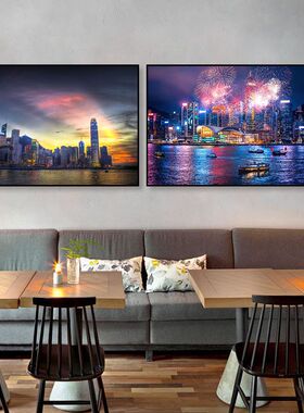 港式风茶餐厅冰室酒楼海景装饰画