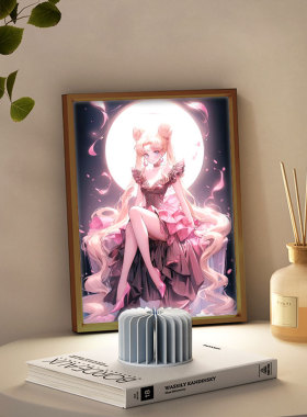 美少女战士二次元美女动漫灯光画