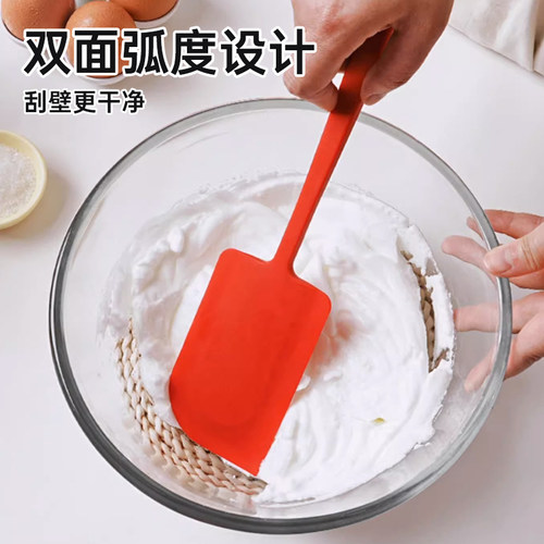 JS耐高温硅胶刮刀蛋糕奶油刮板一体式大铲刀抹平搅拌家用烘焙工具 - 图1