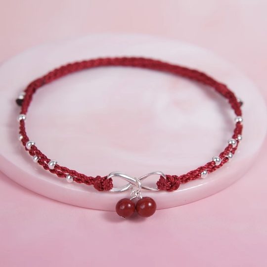 朱砂脚链女孩红绳手工编织本命年好运平安脚绳本命年韩版简约个性