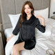 Sexy Pajamas Summer Ice Silk Thin Boyfriend Shirt