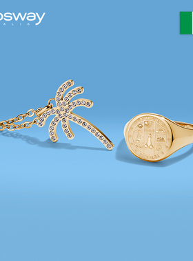 brosway时尚合作款钛钢字母戒指