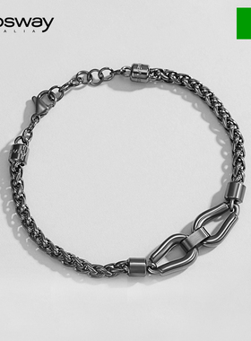 brosway宝思薇意大利设计欧美个性太钢潮流男士手链专柜同款