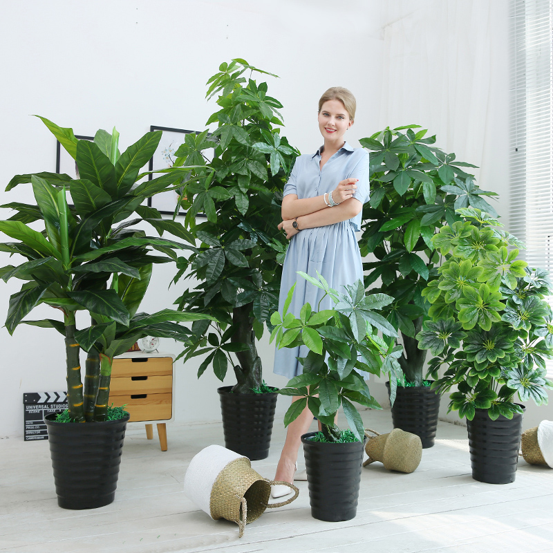 假花仿真发财树装饰植物室内假盆栽客厅花大型高仿树绿植塑料盆景 - 图0