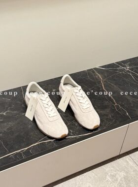新品25FW圆头系带平底休闲德训鞋