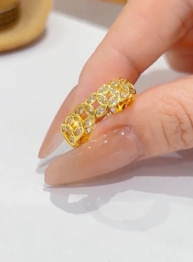 高级感金色钱多多戒指