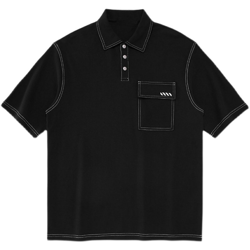 男士POLO衫缉明线大码翻领宽松休闲加肥刺绣短袖T恤保罗潮牌男装,淘宝优惠券,粉丝福利购,淘宝优惠卷