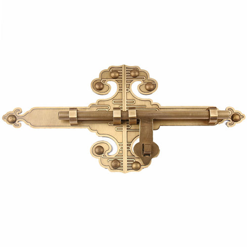 纯铜中式大门插销门扣门栓铜门闩庭院户外仿古木门锁扣老式门栓锁 - 图3