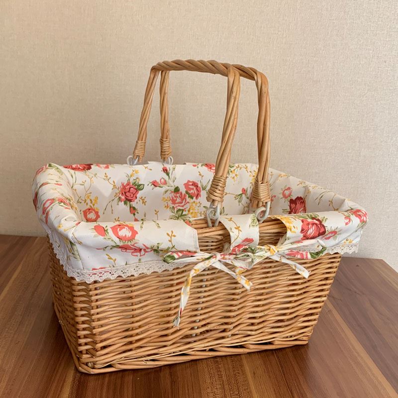 Portable vegetable Rattan storage basket Willow fruit basket-图2