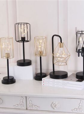 Wrought iron geometric wrought iron diamond lamp night light